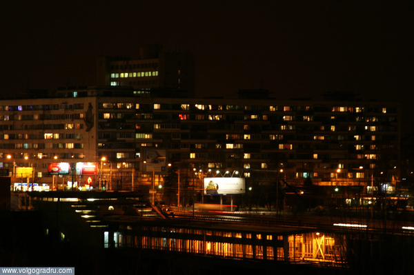 Вечерний вид на мост через Царицу. волгоград, город, вечер
