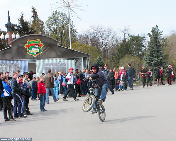Шоу велосипидистов. Волгоградский марафон, велосипедисты, показательные выступления