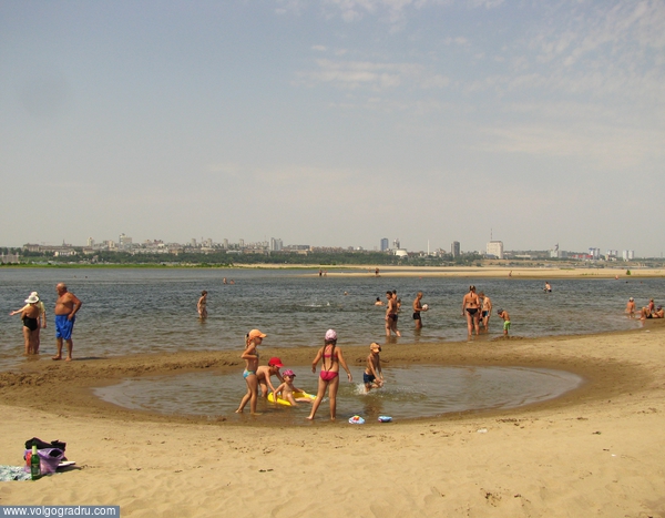 Пляж Бобыли. Волга, лето, пляж