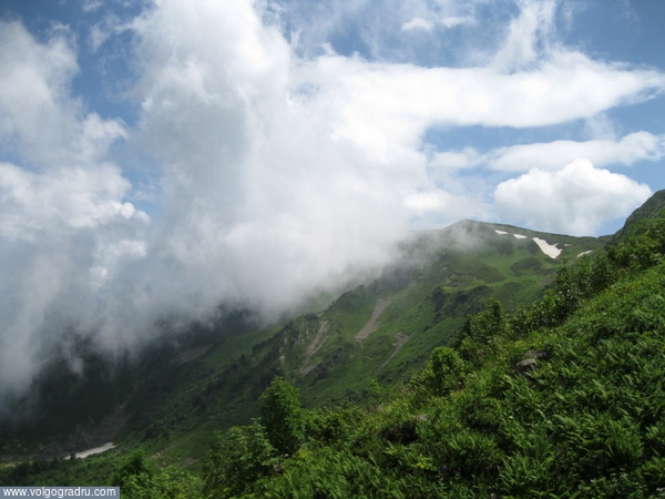 Вид на Кавказские горы, г.Сочи, Красная Поляна. море, отдых, горы