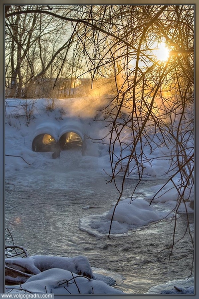 Морозное утро, HDR. утро, пейзаж, пейзажи Урюпинского района