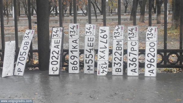  Номера, потерянные в луже на Красном, выставлены напротив пр.Ленина 87. Авто Волгоград номер Красный потерян, 