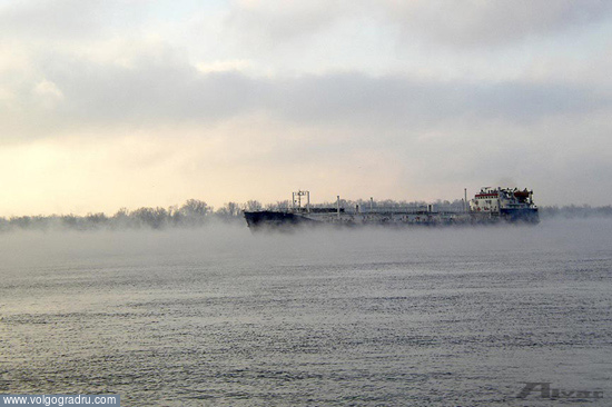 Туманное утро на Волге. пейзажи, Волга, природа