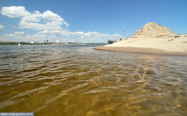 Река Волга.. река, Волга, песок