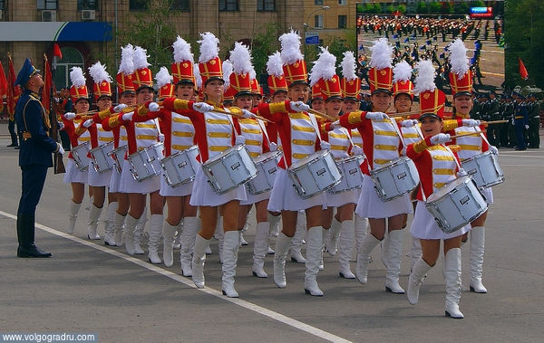 Барабанщицы. День Победы, парад, парад 9 мая
