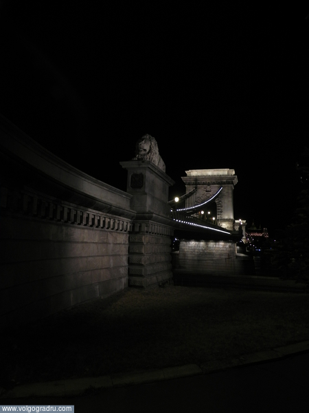 Цепной мост. ночь, мост, Будапешт