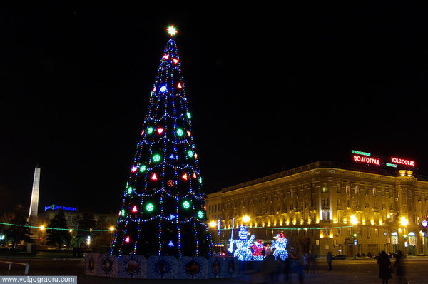 Главная волгоградская ёлка на площади Павших борцов.. ёлка, Новый год, Волгоград