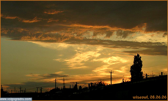 Закат над Волгоградом. облака, природа, небо