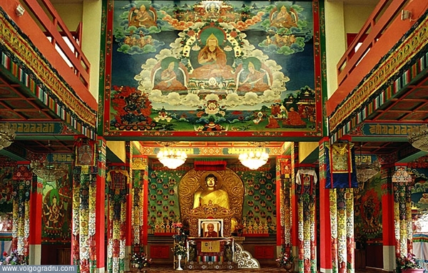 Роспись и убранство буддийского храма. Элиста, религия, калмыкия