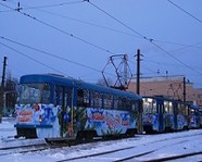 В Волгограде вышли на рейс новогодние трамваи