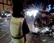 На севере Волгограда после лобового столкновения от машины отлетело колесо